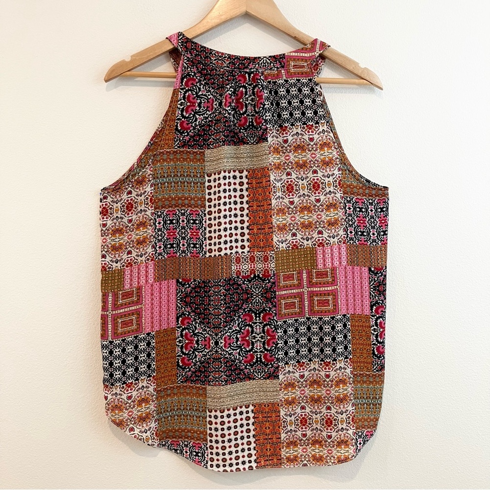Rose + Olive | Patchwork Sleeveless Multicolor Top - image 5